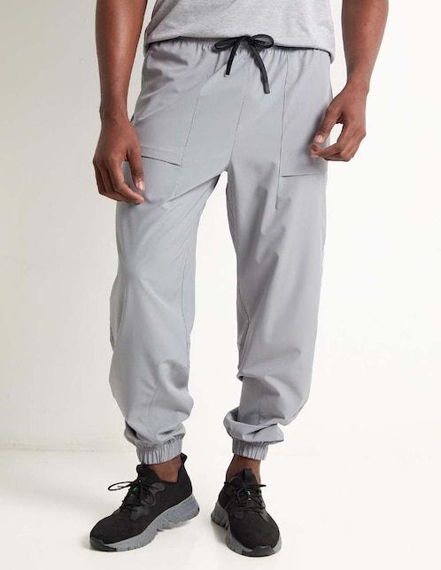 Pants straight con jareta para hombre 1