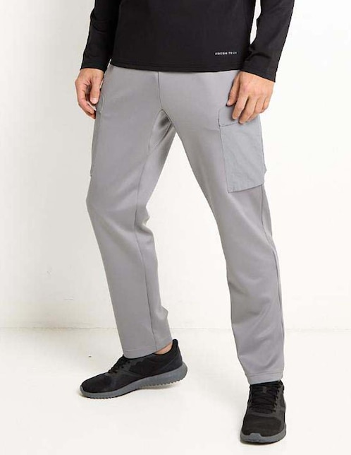 Pants straight con jareta para hombre 1