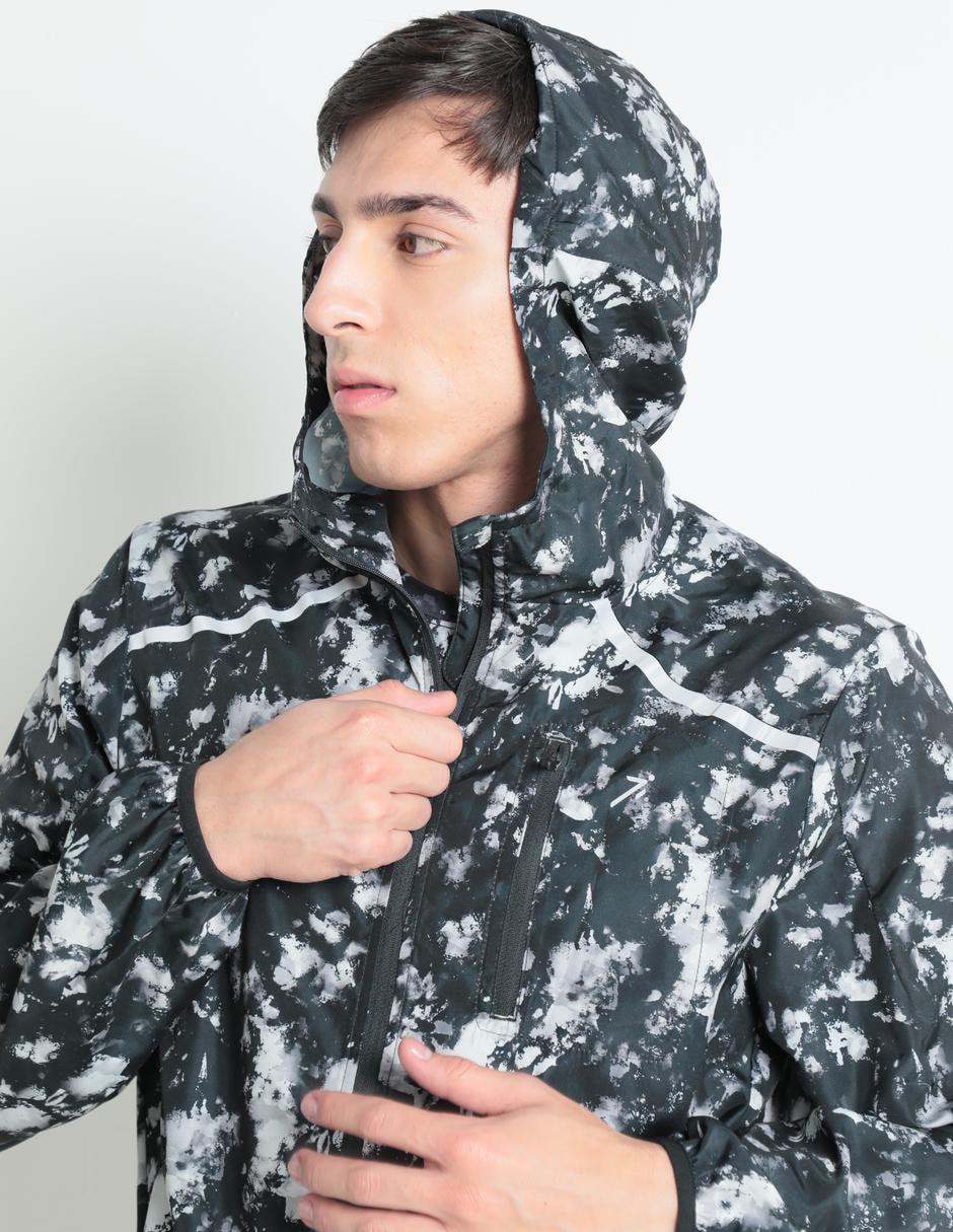 CHAMARRA SPRINT, G, NEGRO ESTAMPADO CAP