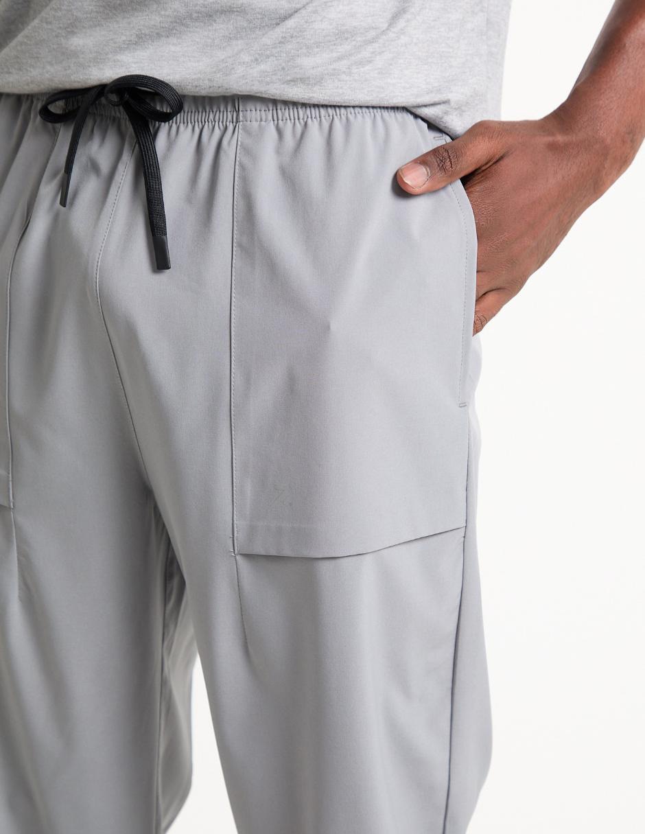 Pants straight con jareta para hombre 4