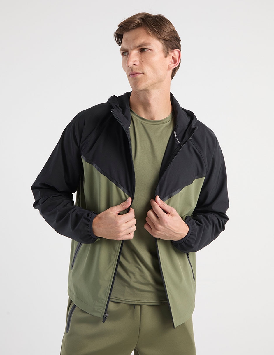 Chamarra casual con capucha y bolsa para hombre 2